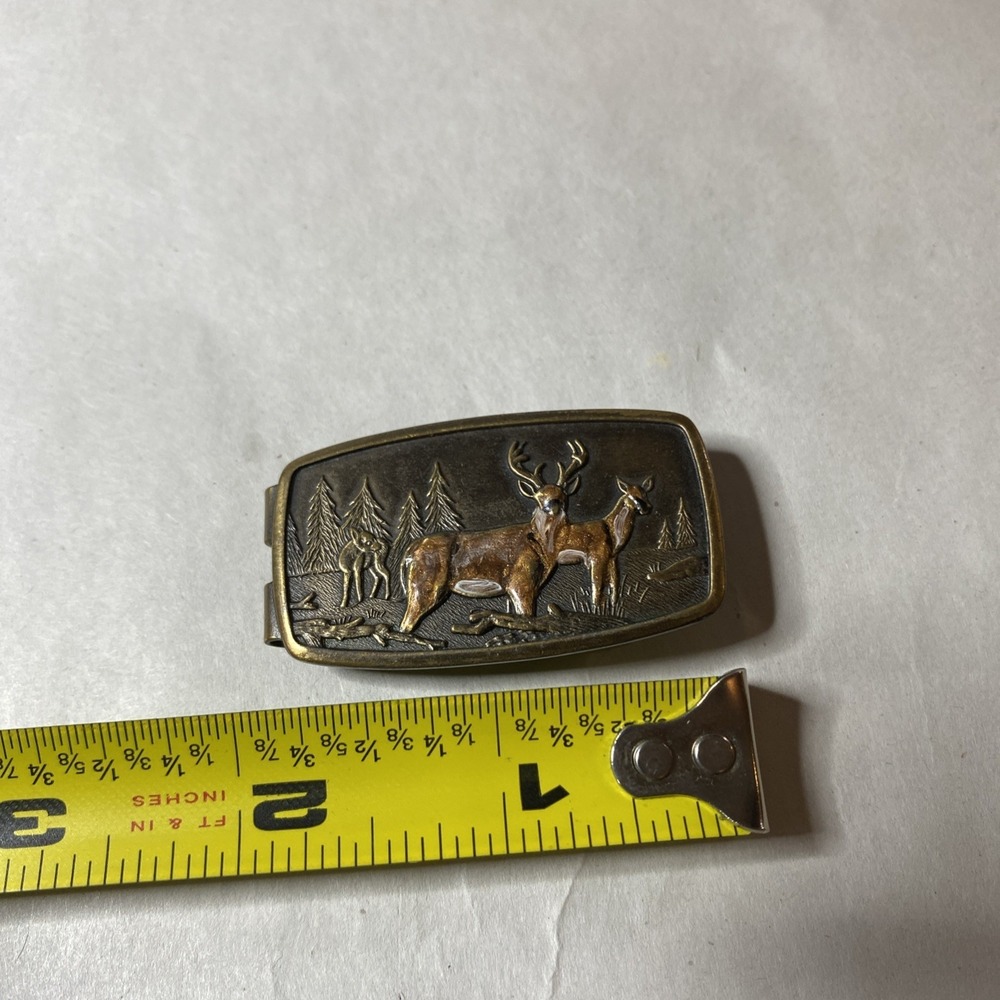 Vintage ANSON ENAMEL DEER MONEY CLIP WITH DOUBLE ACTION SPRING MADE IN THE USA - Picture 9 of 10